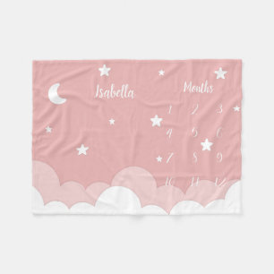 Personalized Baby Milestone Fleece Blanket
