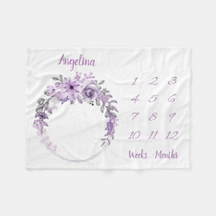 Personalized Baby Milestone Fleece Blanket