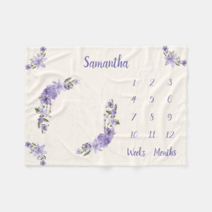 Personalized Baby Milestone Fleece Blanket