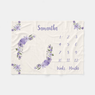 Personalized Baby Milestone Fleece Blanket