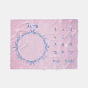 Personalized Baby Milestone Fleece Blanket