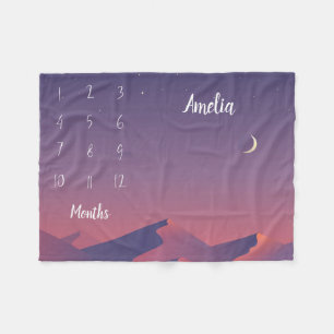 Personalized Baby Milestone Fleece Blanket