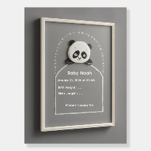 Personalized Baby Milestone Wall Art Panda Nursery