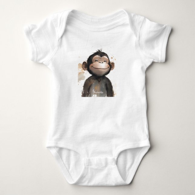 Personalized Baby Monkey bodysuit (Front)