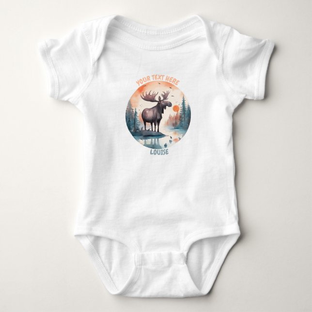 Personalized Baby Moose bodysuit (Front)