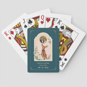 Personalized Baby Moose Wedding Favour Photo Playing Cards