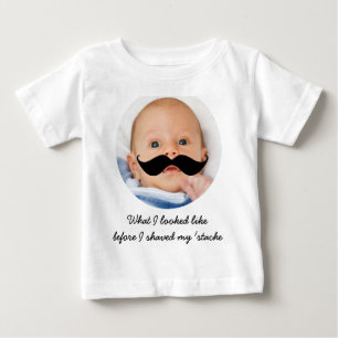 Personalized Baby Moustache Photo Shirt