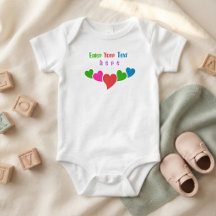 Personalized Baby Name and Colourful Hearts