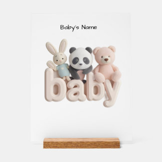 Personalized Baby Name Wall Art – Cute Animal Nurs