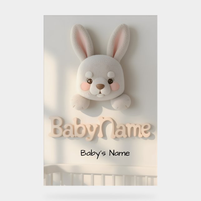 Personalized Baby Name Wall Art – Cute Animal Nurs (Recto)