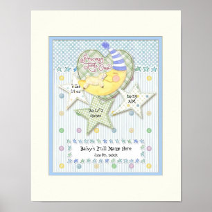 Personalized Baby Name Wall Nursery Art for Boy Poster