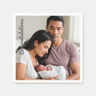 Personalized Baby Newborn Party Custom photo name Napkin