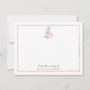 Personalized Baby Note Cards   Pink Duck Nursery