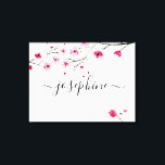 Personalized Baby Nursery Name Cherry blossom art Canvas Print<br><div class="desc">The elegant,  beautiful cherry blossom watercolor paired with a modern,  handwritten style font makes this baby nursery art classic and chic. Personalize baby's room.
Pro tip: To keep the long tailed embellishment on the name keep the square character before and after the name (  ).</div>