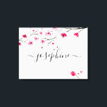 Personalized Baby Nursery Name Cherry blossom art Canvas Print<br><div class="desc">The elegant,  beautiful cherry blossom watercolor paired with a modern,  handwritten style font makes this baby nursery art classic and chic. Personalize baby's room.
Pro tip: To keep the long tailed embellishment on the name keep the square character before and after the name (  ).</div>