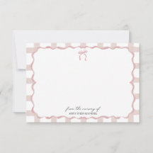 Personalized Baby Nursery Pink Border Notecard
