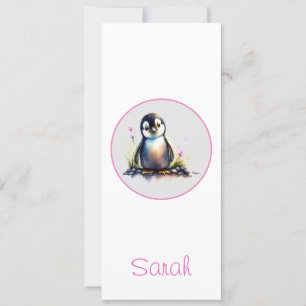 Personalized Baby Penguin Bookmark