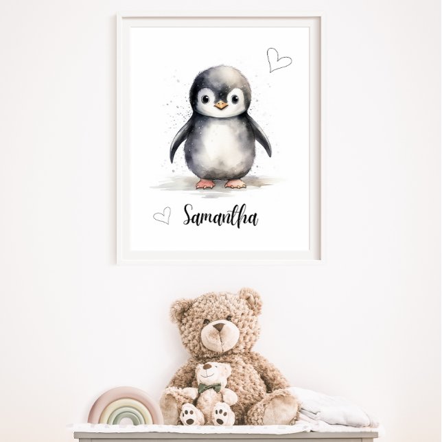 Personalized Baby Penguin Nursery Wall Art  (Creator Uploaded)