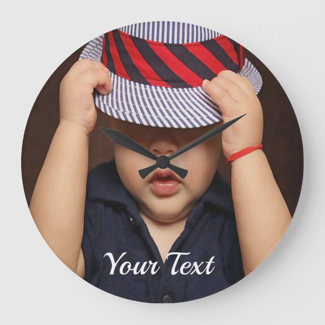 Personalized Baby Photo Acrylic Wall Clock (Front)