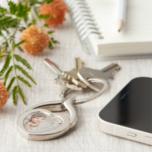 Personalized Baby photo and Custom Name Keychain
