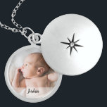 Personalized Baby Photo and Name Locket Necklace<br><div class="desc">Perfect for the new mother,  customize this locket with her newborn's photo and name. Simple and memorable for mother's day,  her birthday,  christmas or any day.</div>