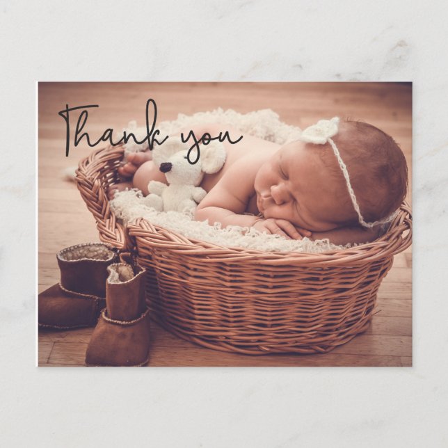 Personalized Baby Photo Announement, Thank You, Postcard (Front)