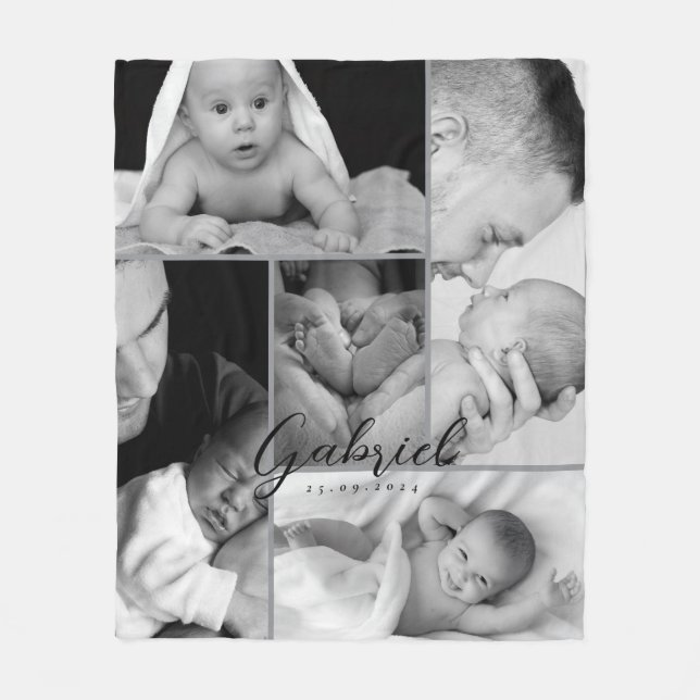 Personalized Baby Photo Blanket Collage (Front)