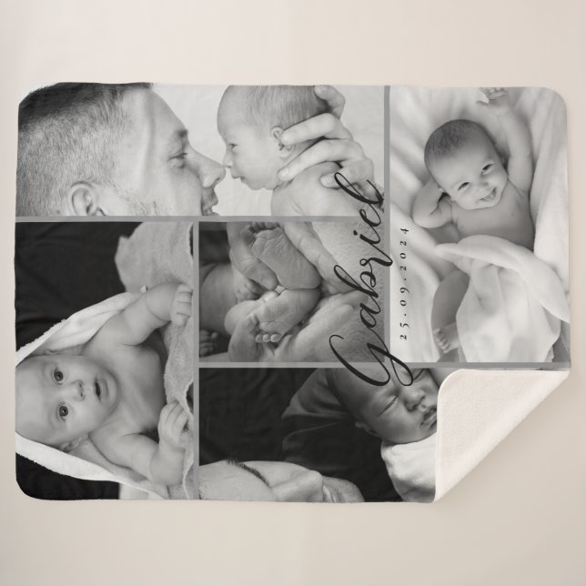 Personalized Baby Photo Blanket Collage (Front (Horizontal))