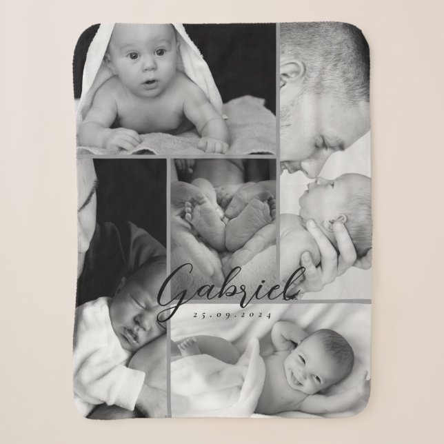 Personalized Baby Photo Blanket Collage (Front)