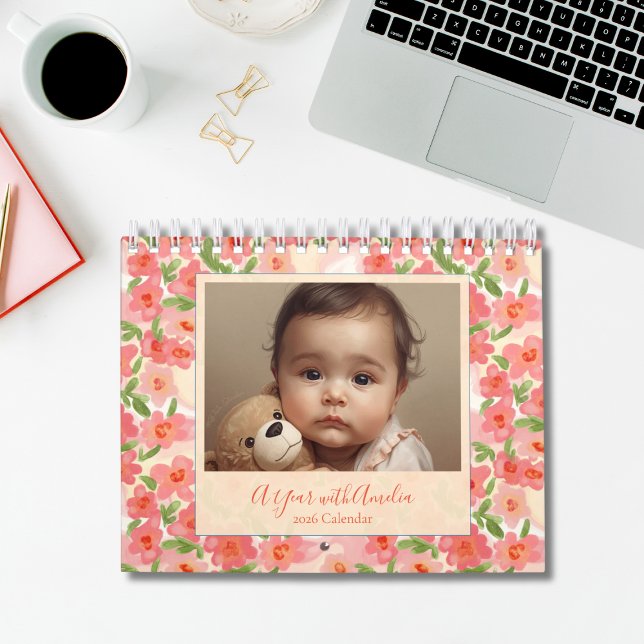 Personalized Baby Photo Calendar – Keepsake Gift (Baby Photo Calendar Gift for Grandparents, Aunts, and Uncles)