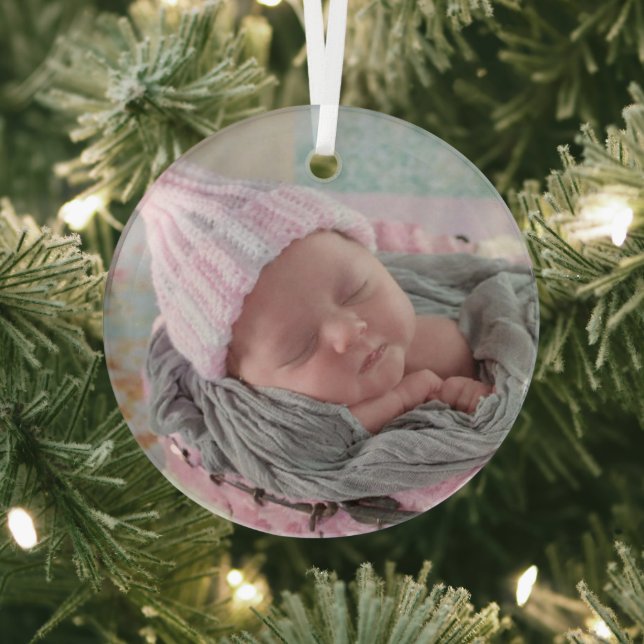 Personalized Baby Photo  Glass Ornament (Insitu)