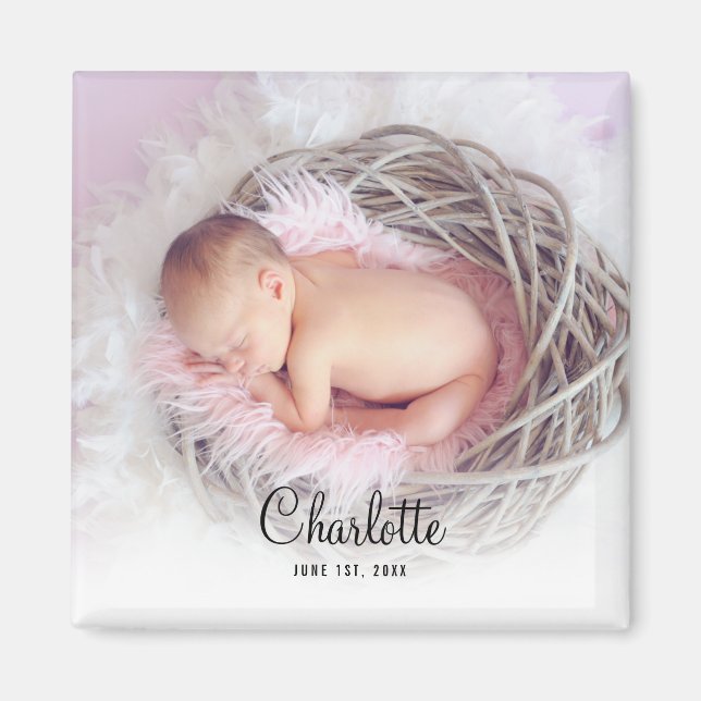 Personalized Baby Photo Keepsake Magnet (Front)
