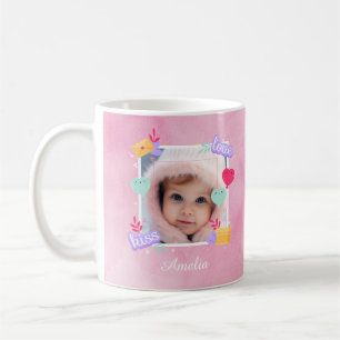 Personalized Baby Photo - Love, Kiss, and Hearts Coffee Mug