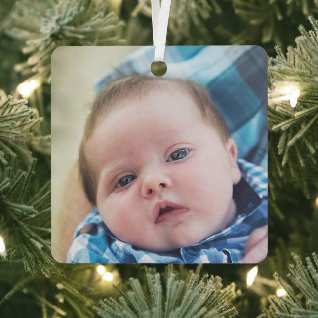 Personalized Baby Photo  Metal Ornament (Insitu)