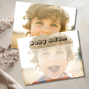 Personalized Baby Photo Name Stationery Note Card