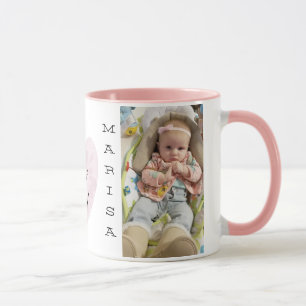 Personalized Baby Photo Pink Handle Coffee Mug