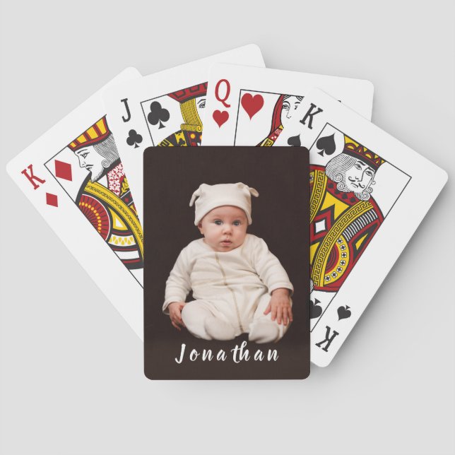 Personalized Baby Photo Poker Cards (Back)