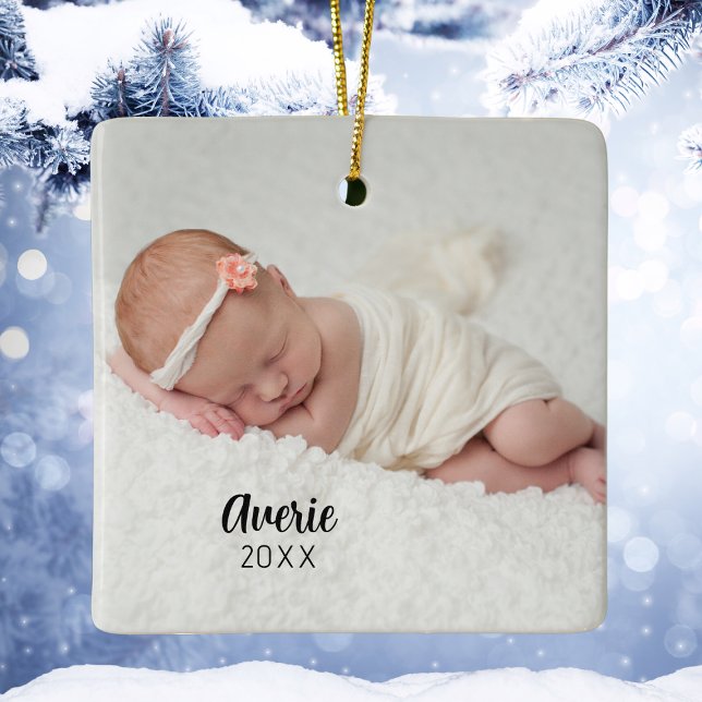 Personalized Baby Photo Portrait 2 Sided Christmas Ceramic Ornament (Personalized Baby Photo Portrait 2 Sided Christmas Ceramic Ornament
)