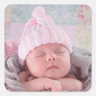 Personalized Baby Photo Square Sticker