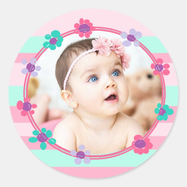 Personalized Baby Photo Stickers (Front)