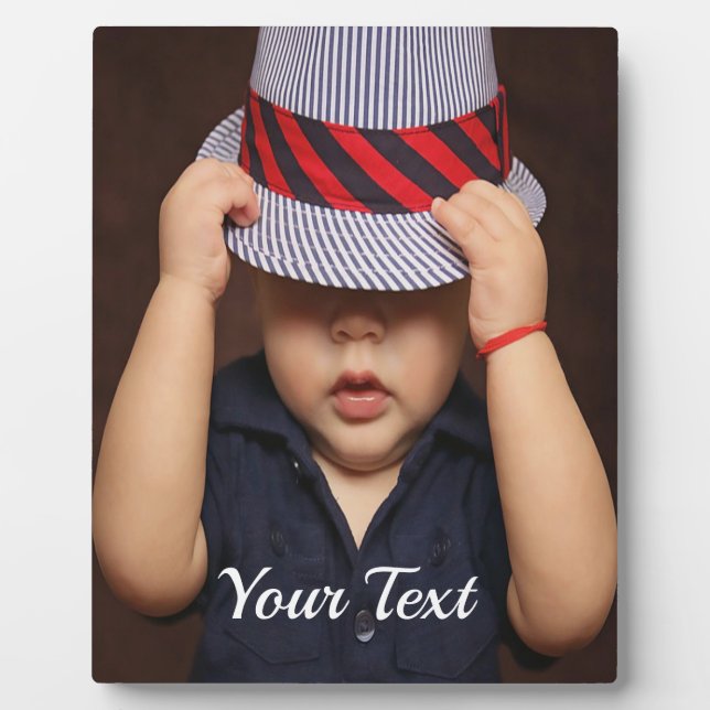 Personalized Baby Photo Tabletop Plaque with Easel (Front)