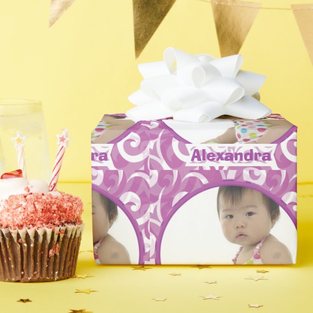 Personalized Baby Photo Wrapping Paper (Birthday Party)