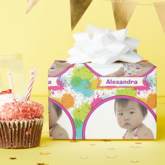 Personalized Baby Photo Wrapping Paper (Birthday Party)