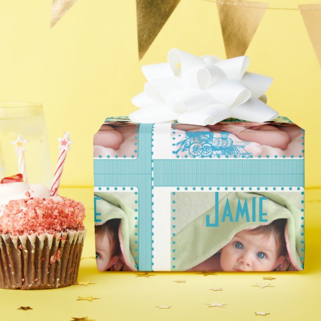 Personalized Baby Photo Wrapping Paper (Birthday Party)