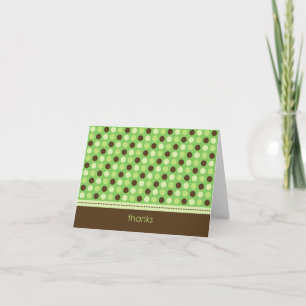 Personalized Baby Polka Dot Thank You Card (lime)