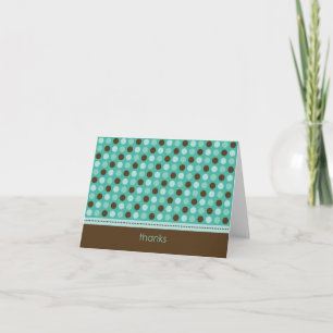 Personalized Baby Polka Dot Thank You Card (teal)