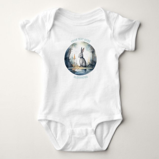 Personalized baby Rabbit bodysuit (Front)