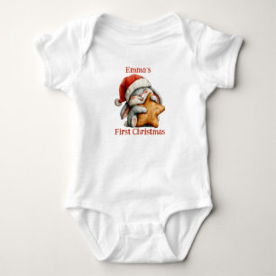 Personalized Baby’s First Christmas Bunny Baby Bodysuit
