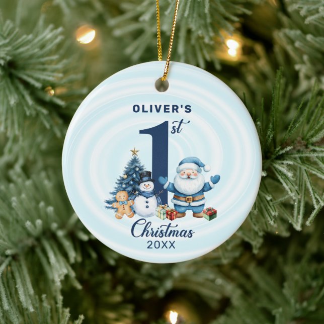 Personalized Baby’s First Christmas  Ceramic Ornament (Tree)