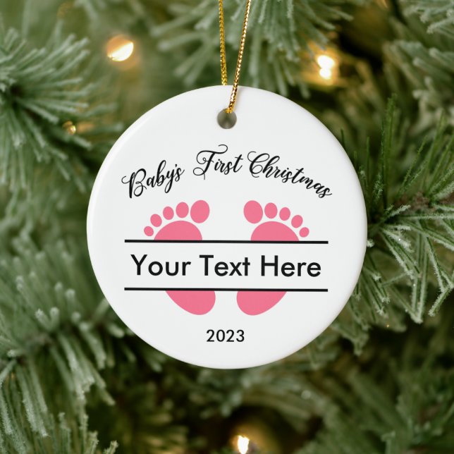 Personalized Baby’s First Christmas Ceramic Ornament (Tree)